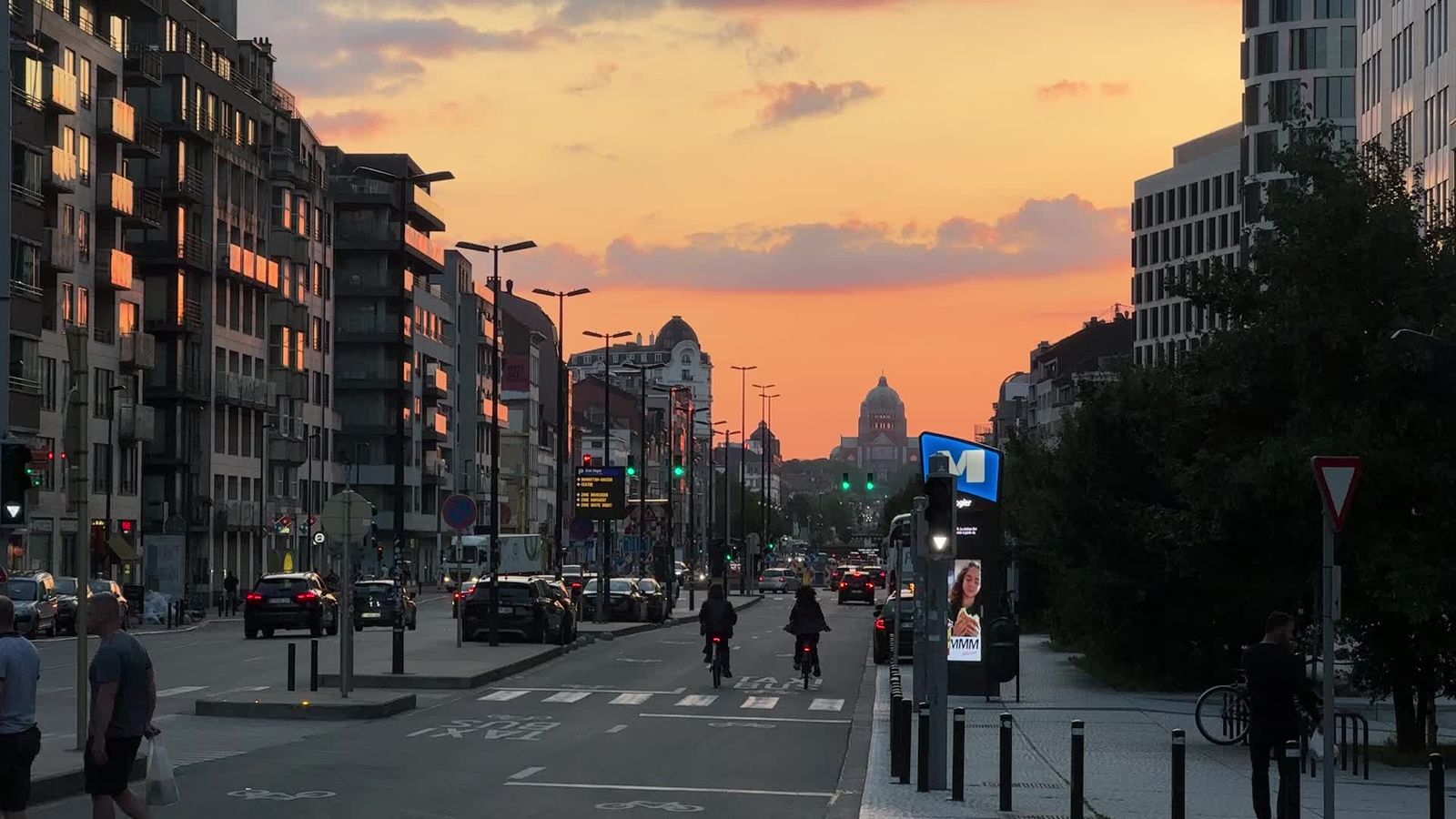 Aerial view of the Brussels skyline