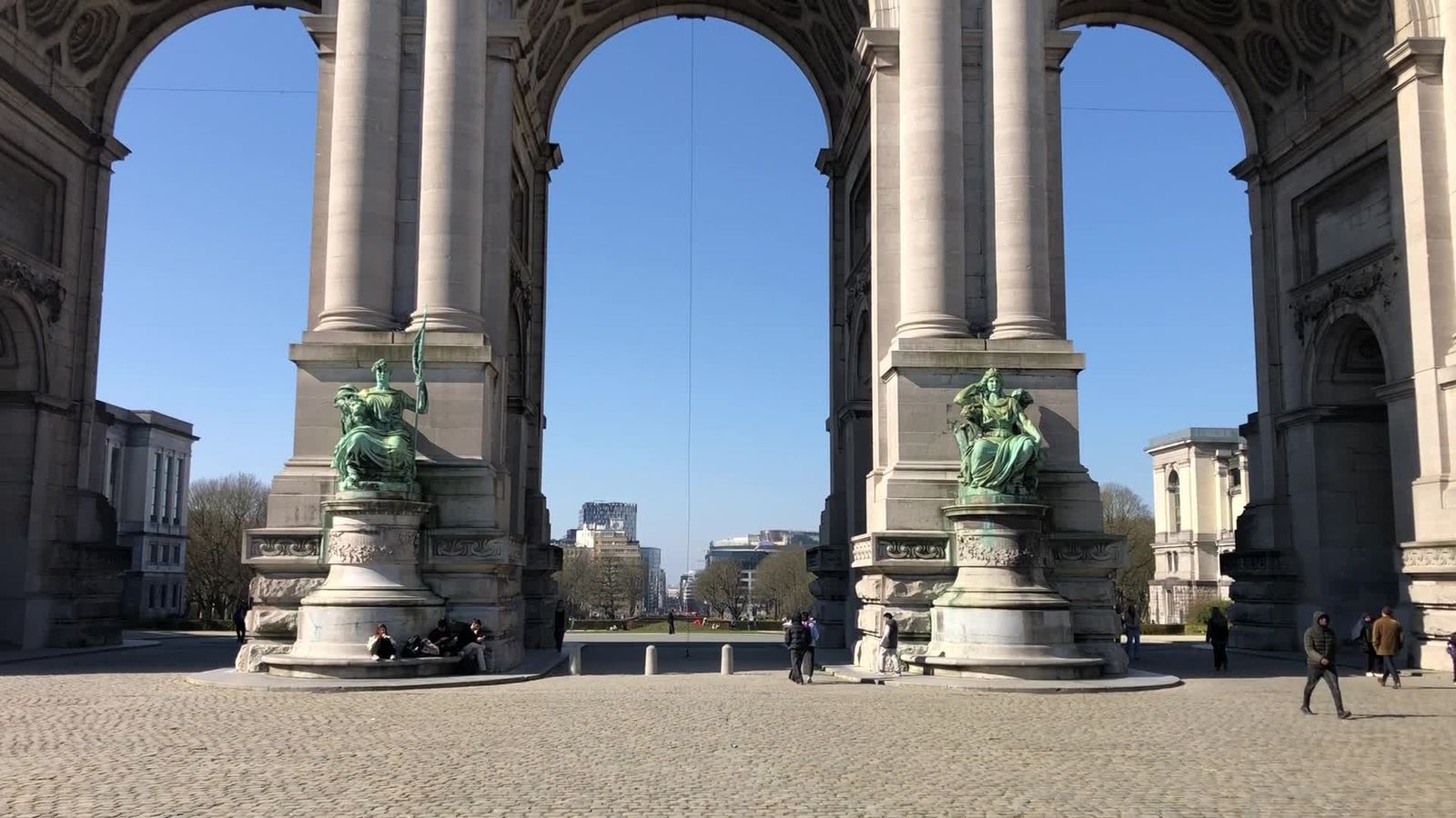 The Cinquantenaire Arch in Brussels, Belgium