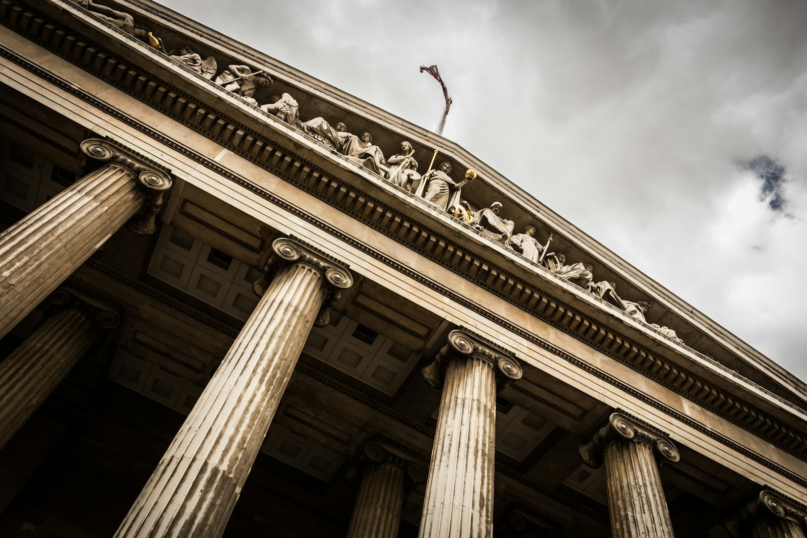 Neoclassical courthouse colonnade